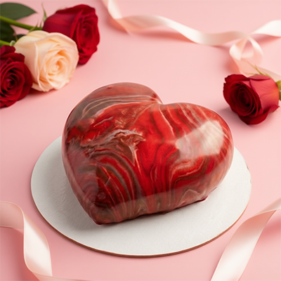 Heart-Shaped Chocolate Truffle Ice Cream Cake