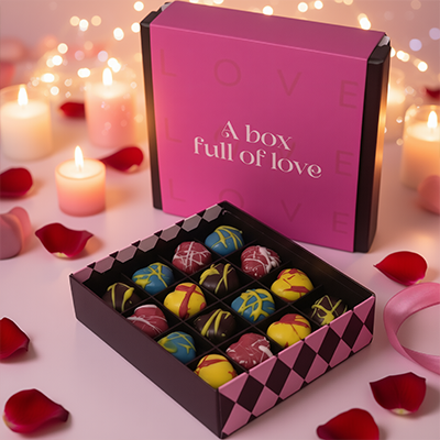 Love Bites : Heart-Shaped Assorted Ice Cream Chocolate Truffle  [16 pcs]